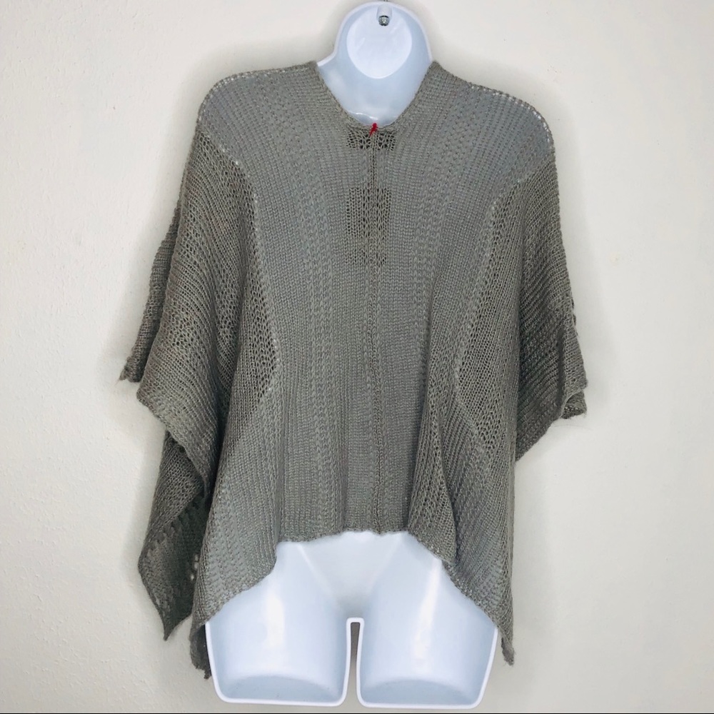 Wooden Ships Vintage Sweater Poncho Gray S/M NWT - Picture 2 of 7